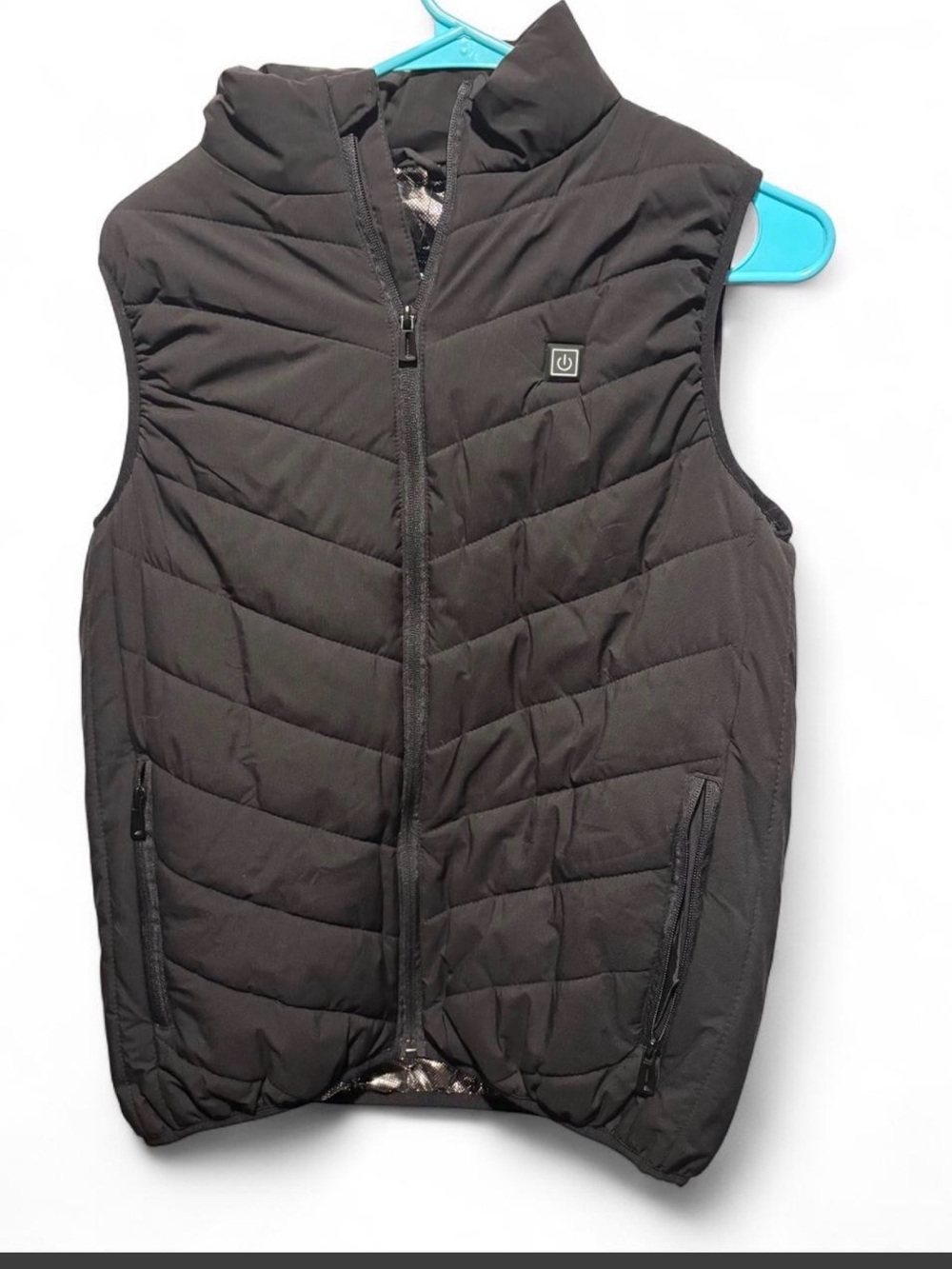 Black Quilted Puffer Vest with Front Zip